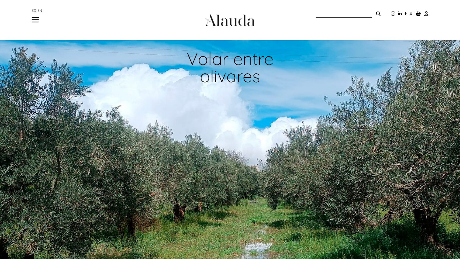 Captura de la web Alauda Olive Oil