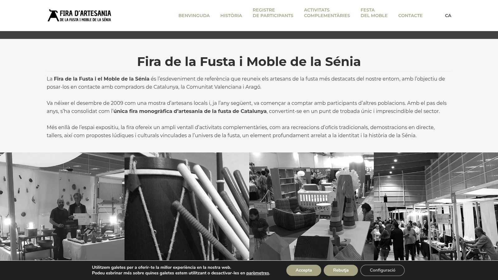 Captura de la web Fira de la Fusta i Moble de la Sénia