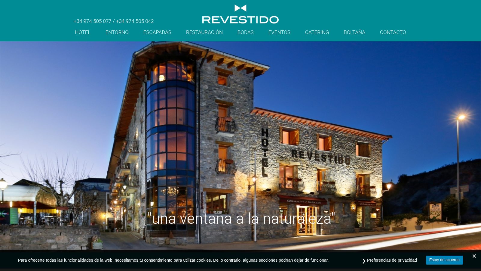 Captura de la web Hotel Revestido