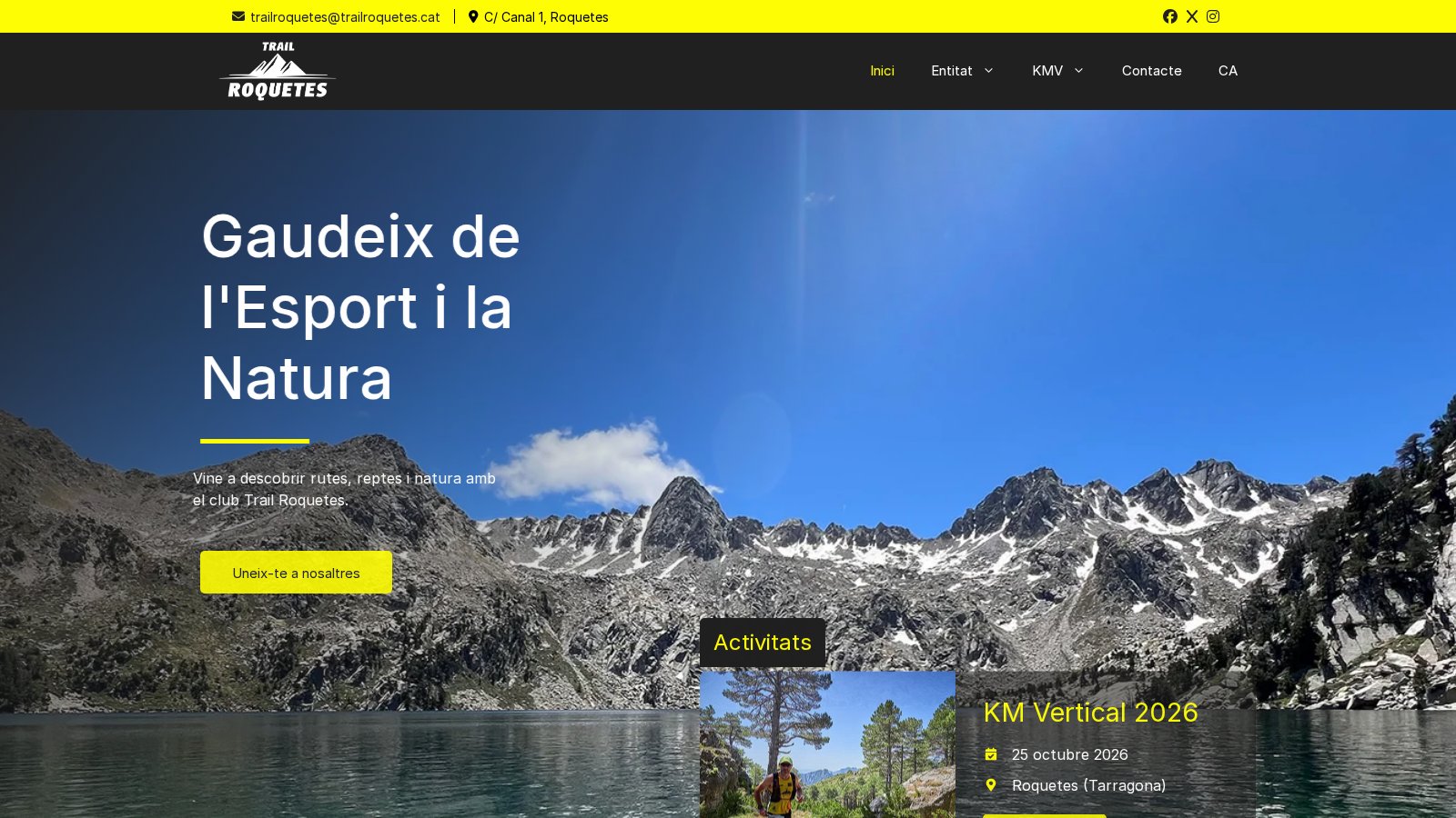 Captura de la web Trail Roquetes